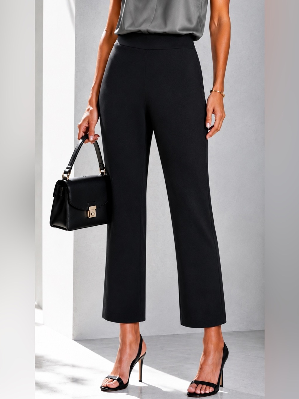 Nue Option Shimmer Black Crop Pants – Size XL - Picture 2 of 6